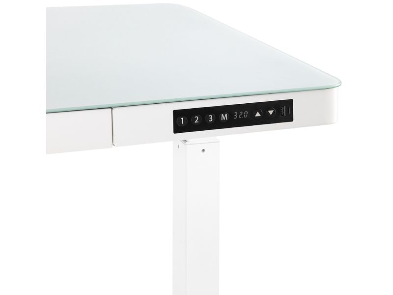 seville classics Stehtisch Airlift 1.2 x 0.6 m, Weiss Tischgestell mit Glasplatte