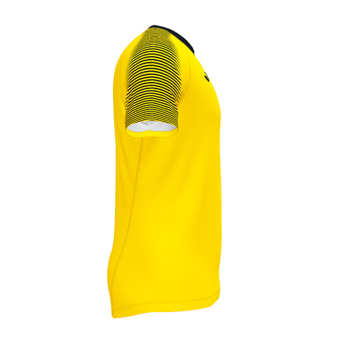 Camiseta Joma Hispa III de manga curta, amarela fluorescente.