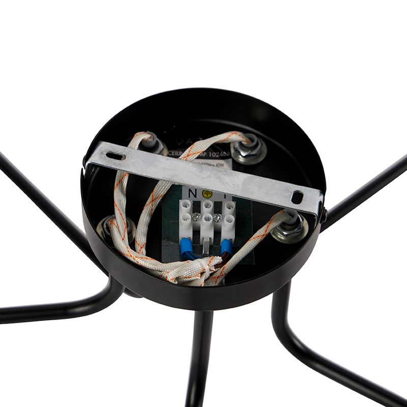 Design plafondlamp zwart 5-lichts - Facile