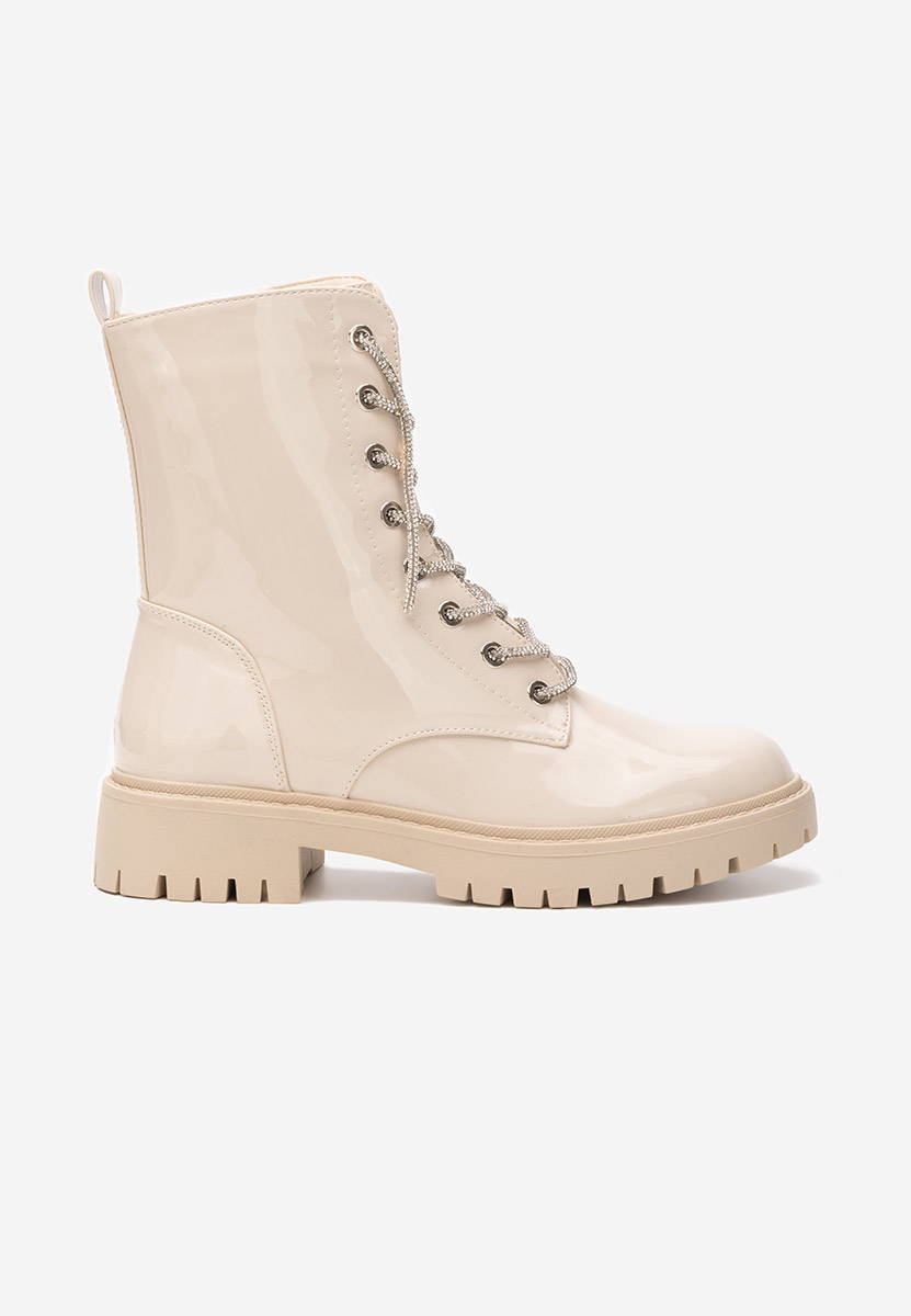 Bottines à lacets femme beige Diedra V2