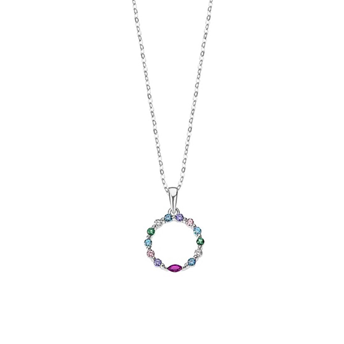 Collier Lotus Silver multicolore