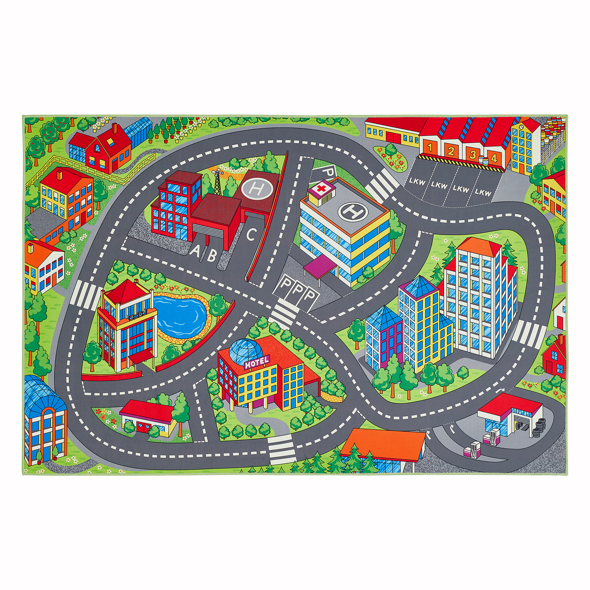 Kinder-Spielteppich - Autobahn - 100x150 cm