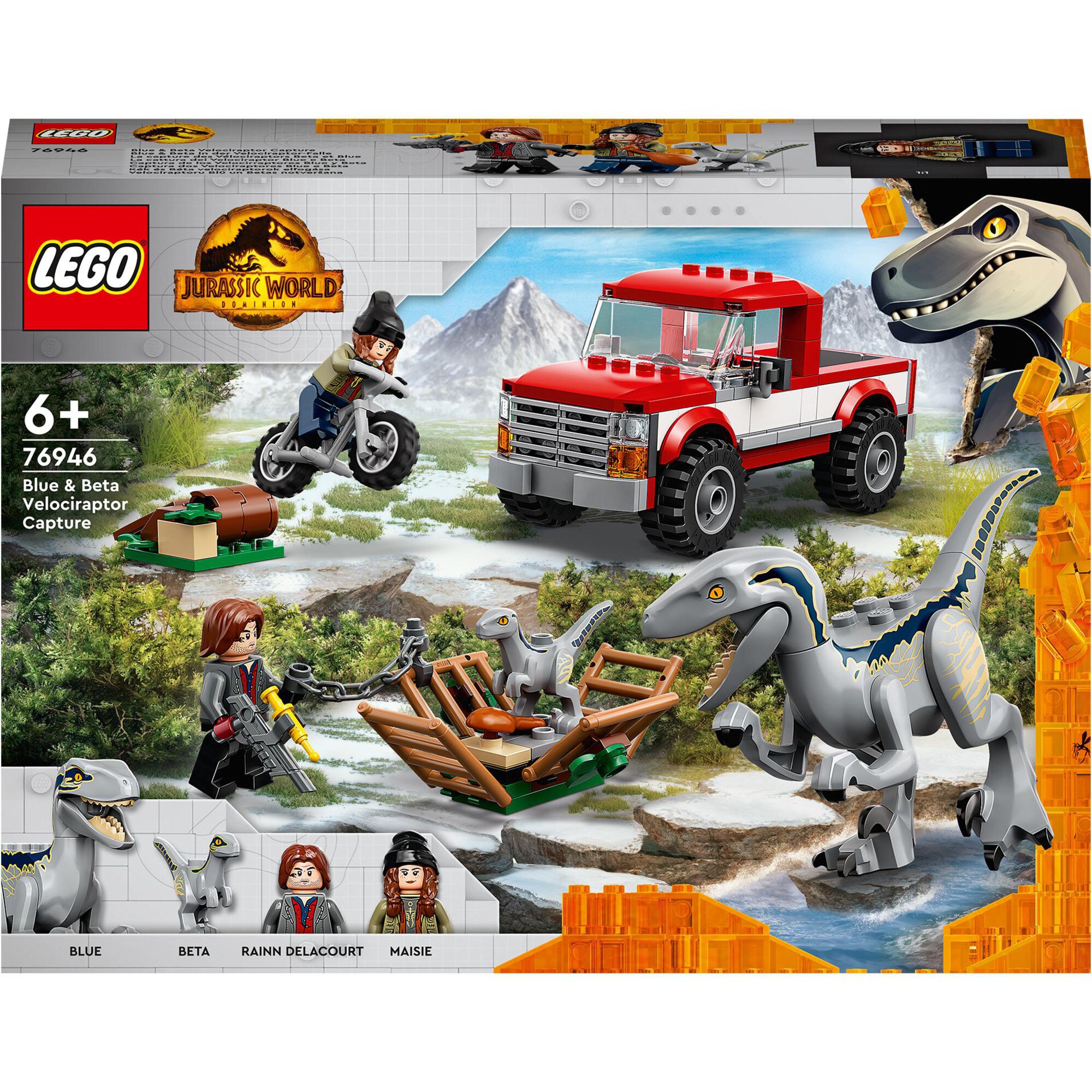 LEGO Konstruktionsspielzeug Jurassic World Blue & Beta in der Velociraptor-Falle
