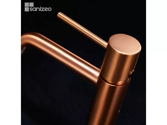 Robinet Mitigeur de Lavabo anti-calcaire Bec Bas Or Rose Cuivré IMEX MONZA BDM039-1ORC
