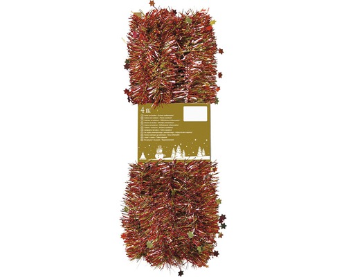 Kerstdecoratie sterrenslinger, kunststof, rood en goud