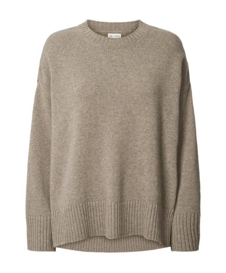 Gai+Lisva  Vigga Lambswool striktrøje - Stone Grey