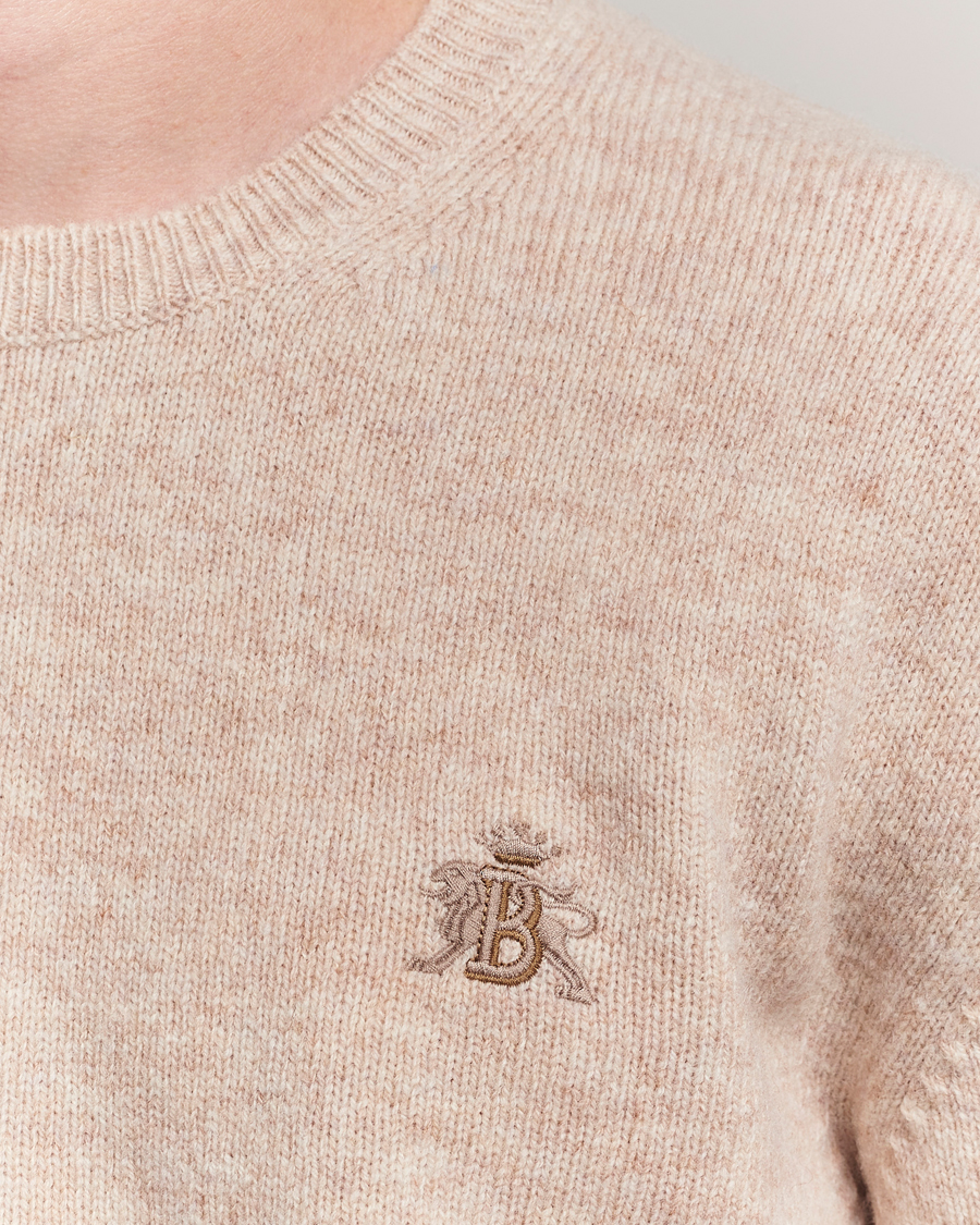 Baracuta Shetland Virgin Wool Crew Neck Antique White