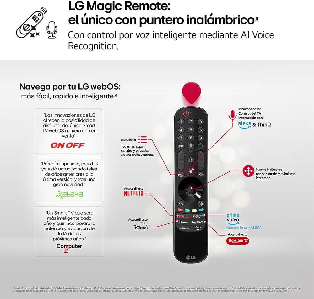 LG TV LED 2024 | 65UT73 | 65 Pouces | UHD | Processeur α5 gen 7 AI 4K, Noir [Classe énergétique G]