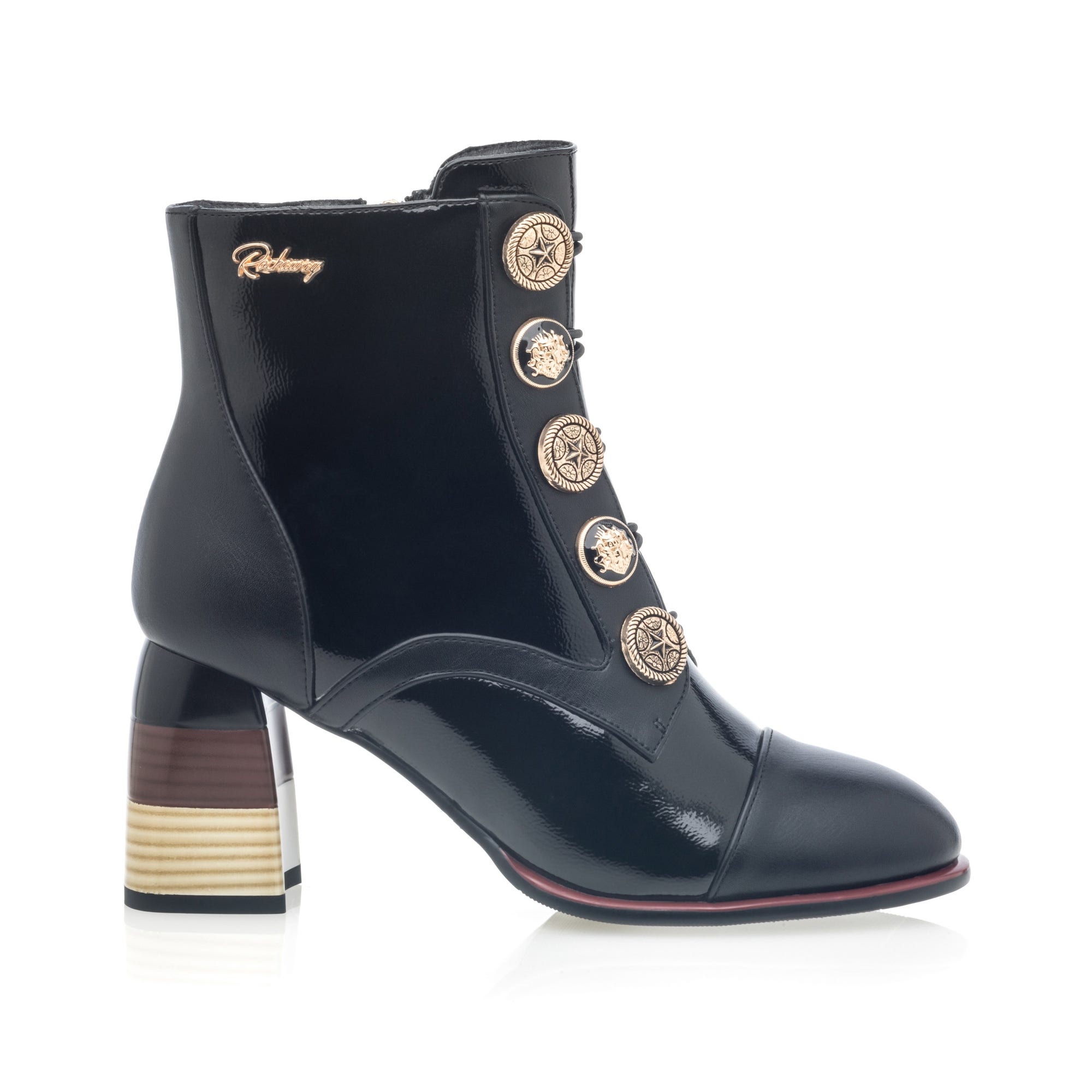 Bottines à talon Femme noir vernis