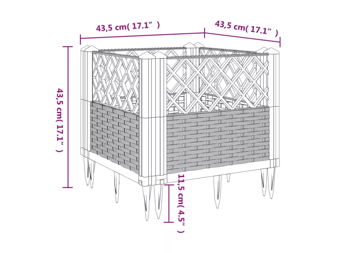 Jardinière bac lit surélevé blanche 43 x 5 x 43 cm 02_0038201