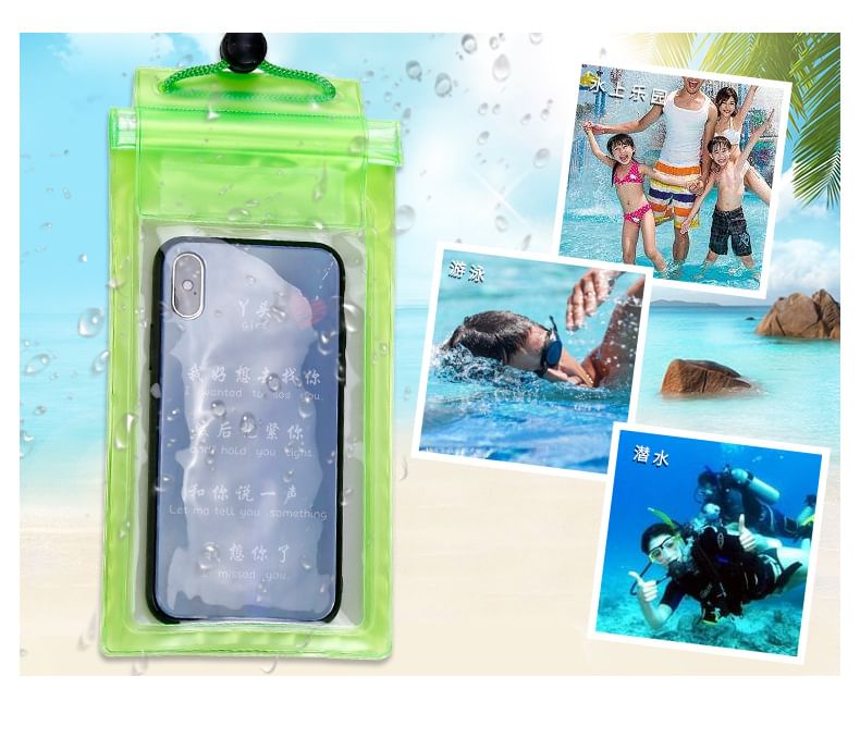 Eranso - Transparante waterdichte PVC-telefoonhoes