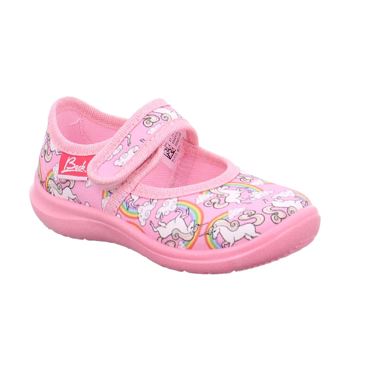 BECK Kinder-Hausschuh Rosa Textil  Mädchenhausschuh
