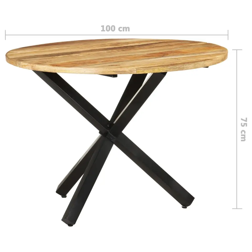 vidaXL - Eettafel - Bruin - Hout - Ø 100 x 75 cm