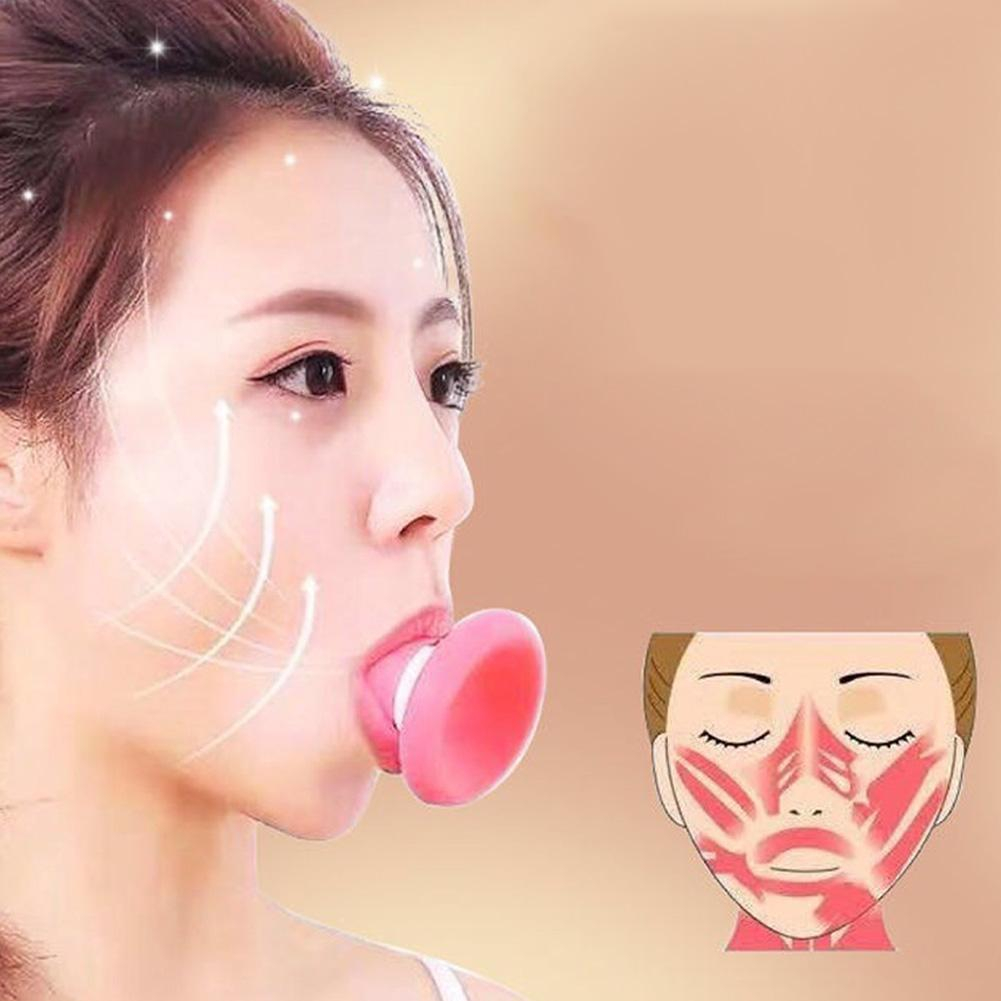 Silikon Gesichts Trainer Jawline Hautstraffungs Lift-Up Tool - Pink