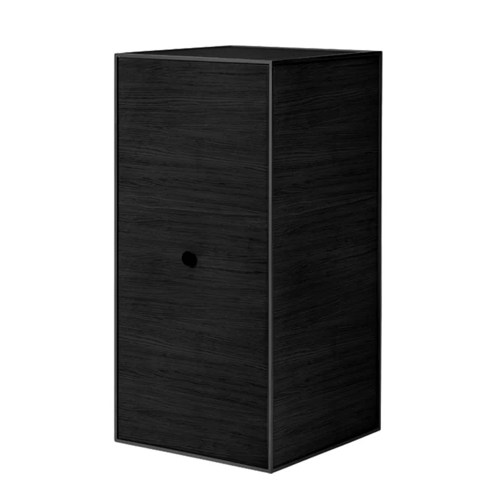 Audo - Frame Regalmodul 70 inkl. Tür, Esche schwarz gebeizt