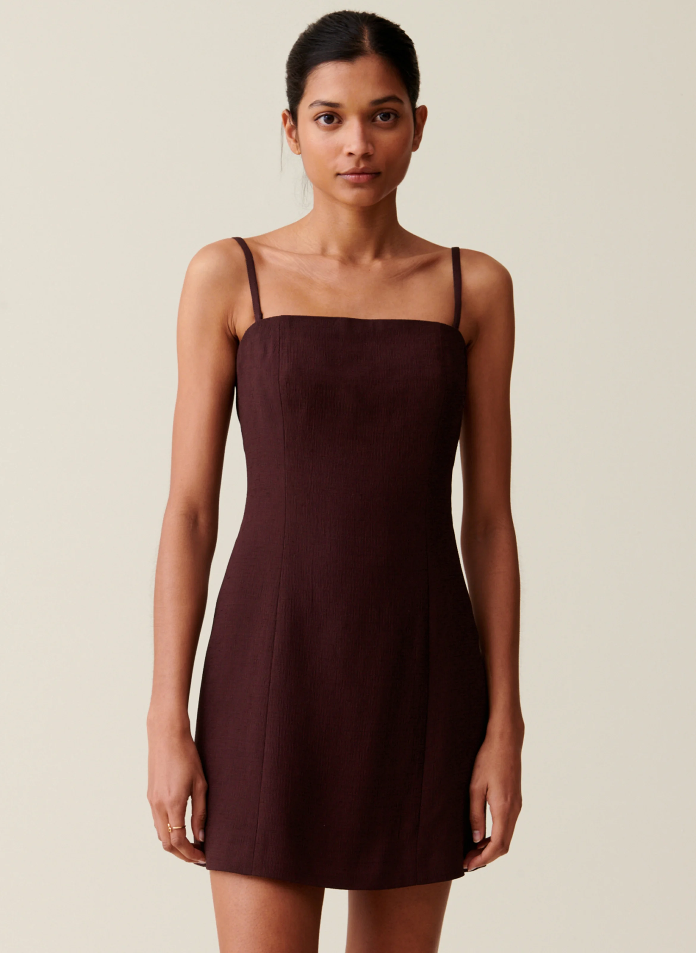 Robe bustier courte | Marron