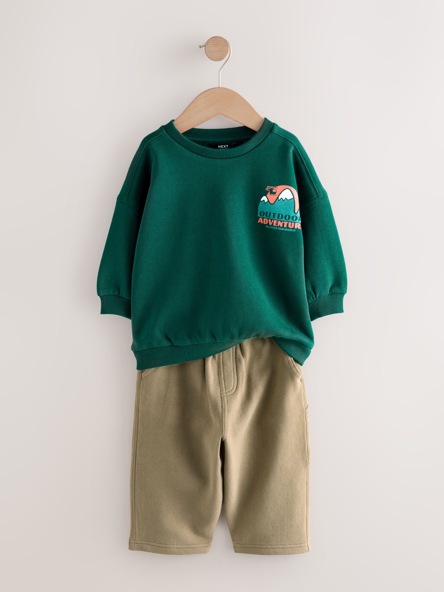 Groen - Set met sweatshirt en utility-joggingbroek (3mnd -7jr)