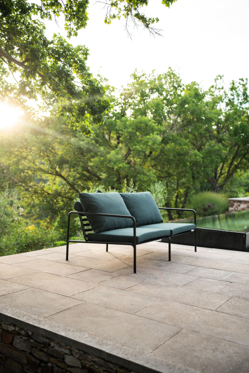 Houe Avon 2-zits loungebank frame wit stof Leaf  heritage