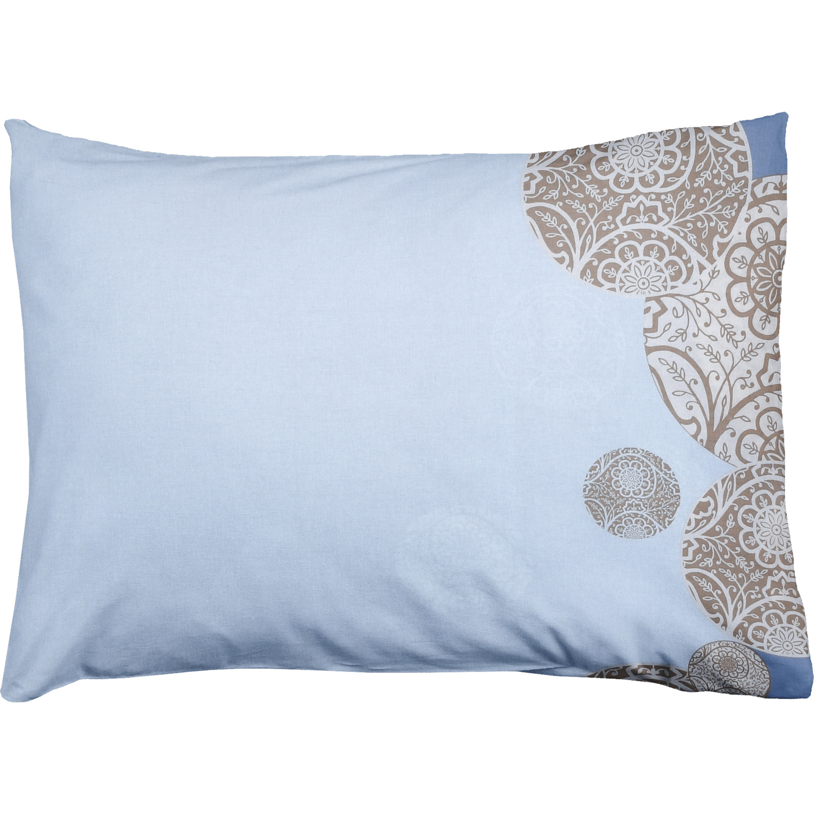 Bettwäsche blau mit Muster 200x210 2x65x65 Bettanzug Fra