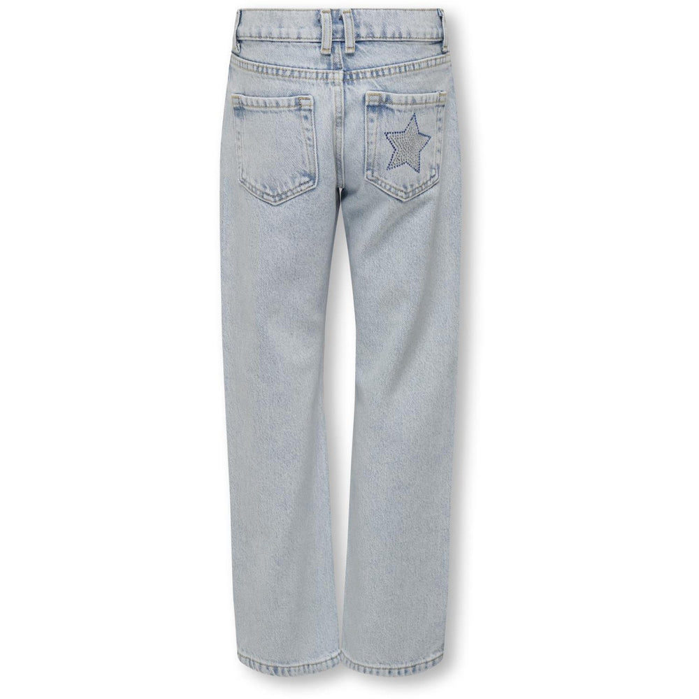 Køb kids ONLY Light Blue Denim Carly Dad Straight Star Denim Jeans