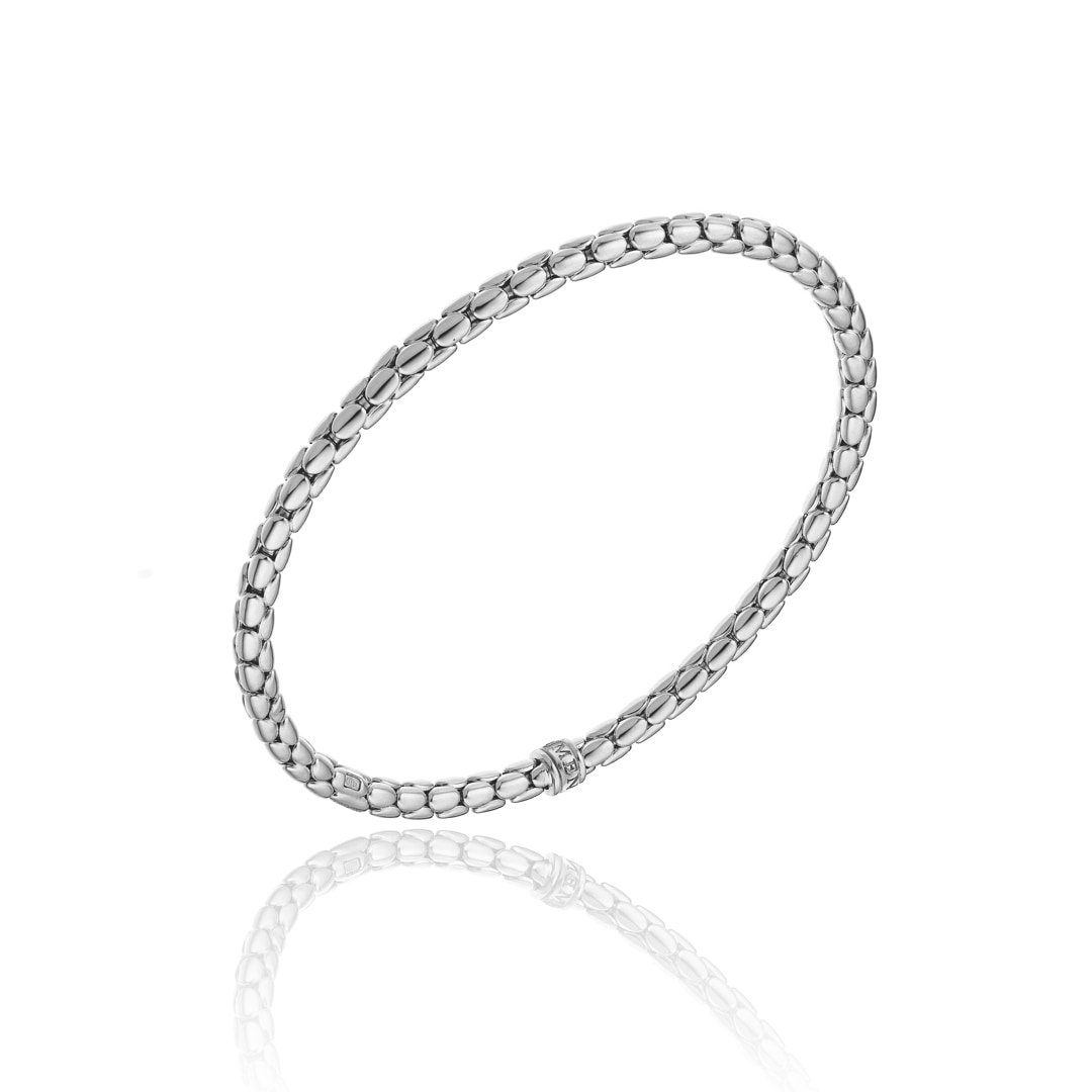 Chimento Stretch Spring Armband 750 Weissgold 3.7mm