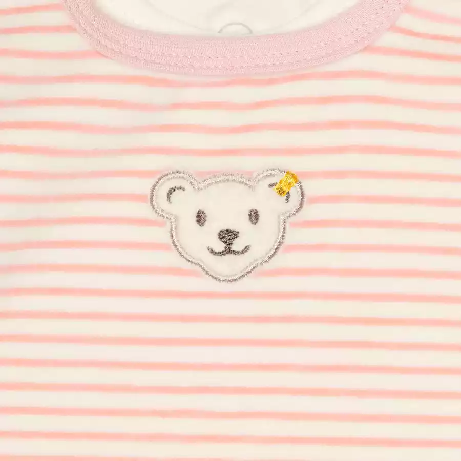 Steiff Strampler-Set Streifen Silver pink