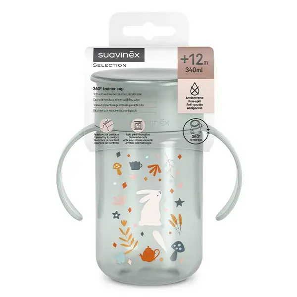 Suavinex, Wonderland, Tasse 360° +12mois - Wonderland Bleu - 340ml