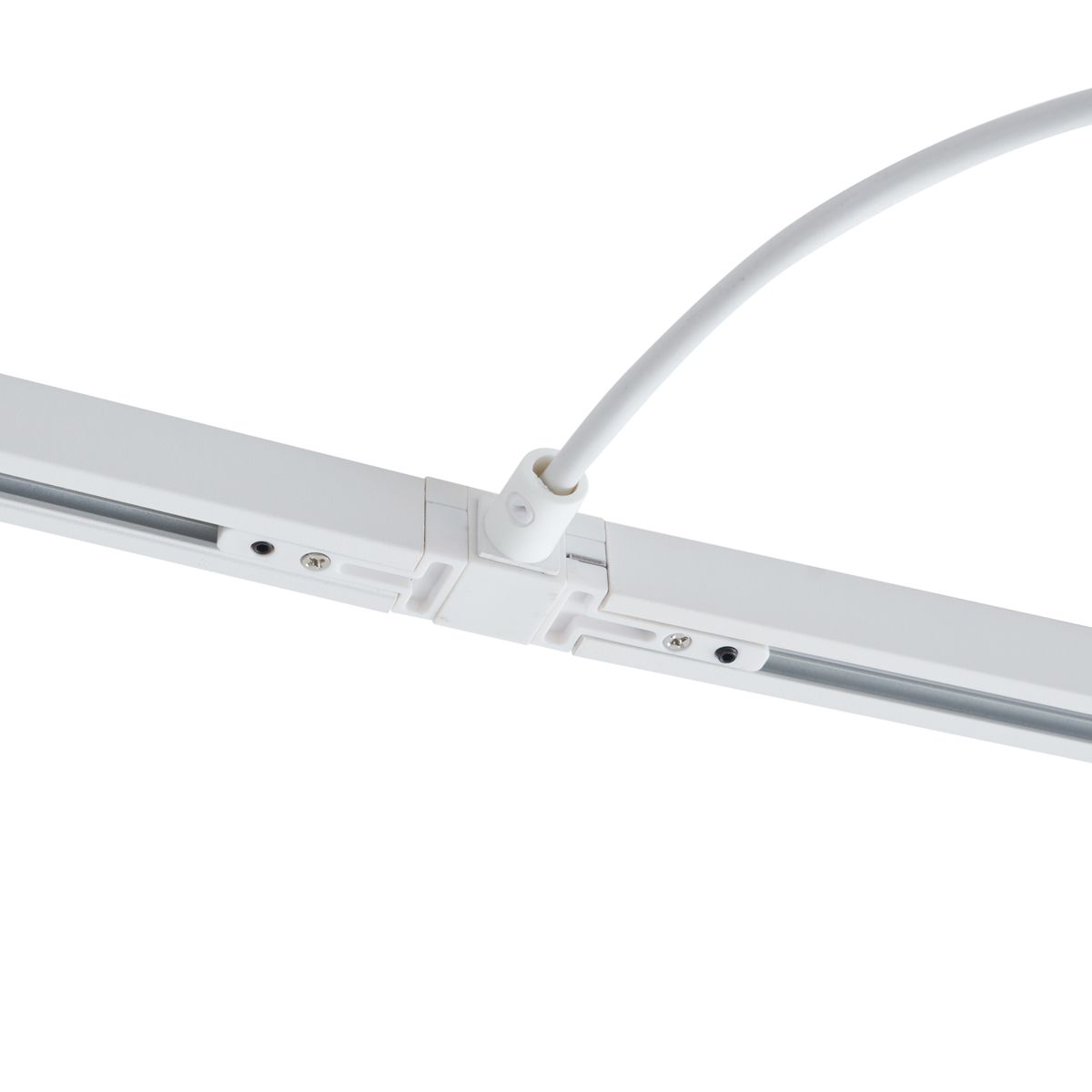 Voeding met vierkante bevestigingsplaat voor 1-fase rail wit - Slimline