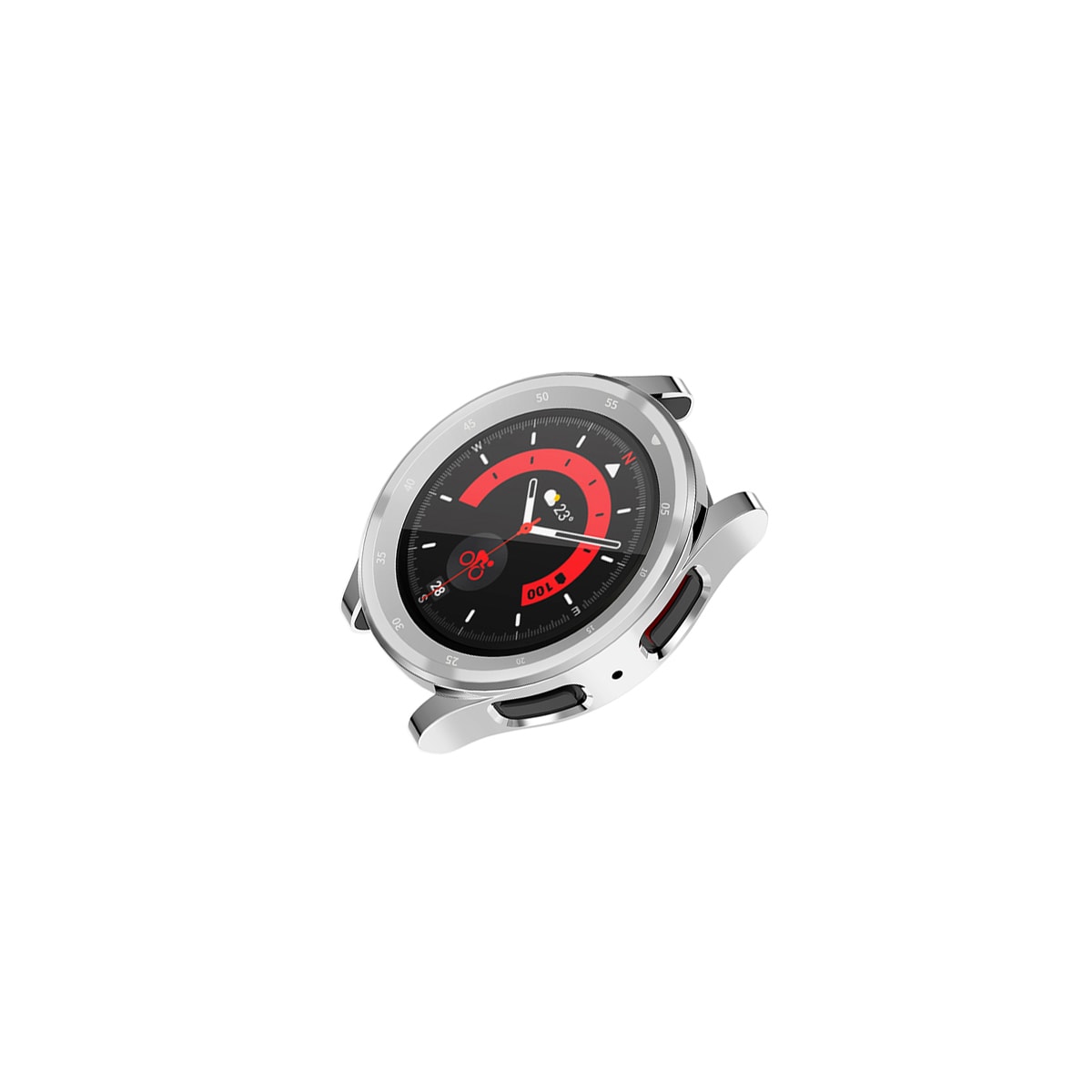 TPU-beskyttelsesveske med skaladesign for Samsung Galaxy Watch 5 Pro Sølv