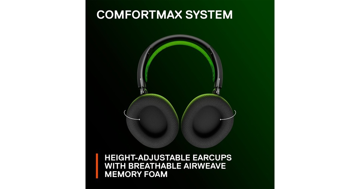 SteelSeriesArctis Nova 7X over-ear gaming headset  (Zwart/groen, 2,4 GHz, Bluetooth, Pc, Xbox One, Xbox Series X/S, PlayStation4/5, Nintendo Switch, Meta Quest 2)