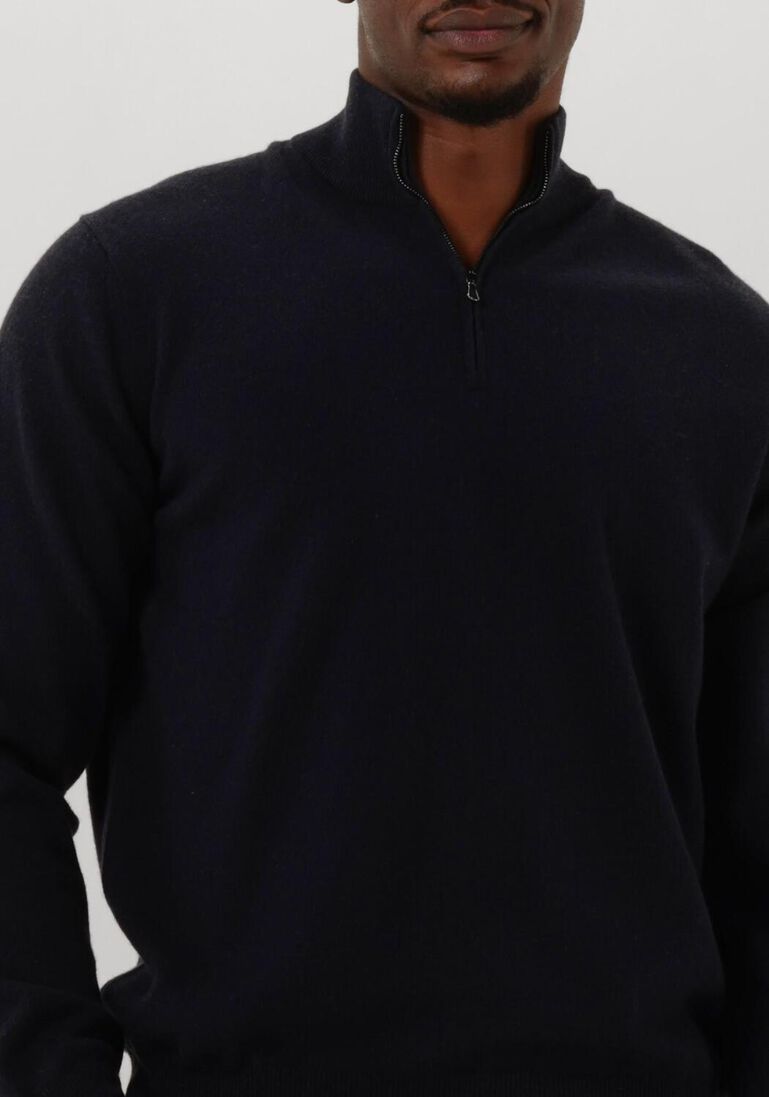 donkerblauwe filippo de laurentiis trui mezza zip ml