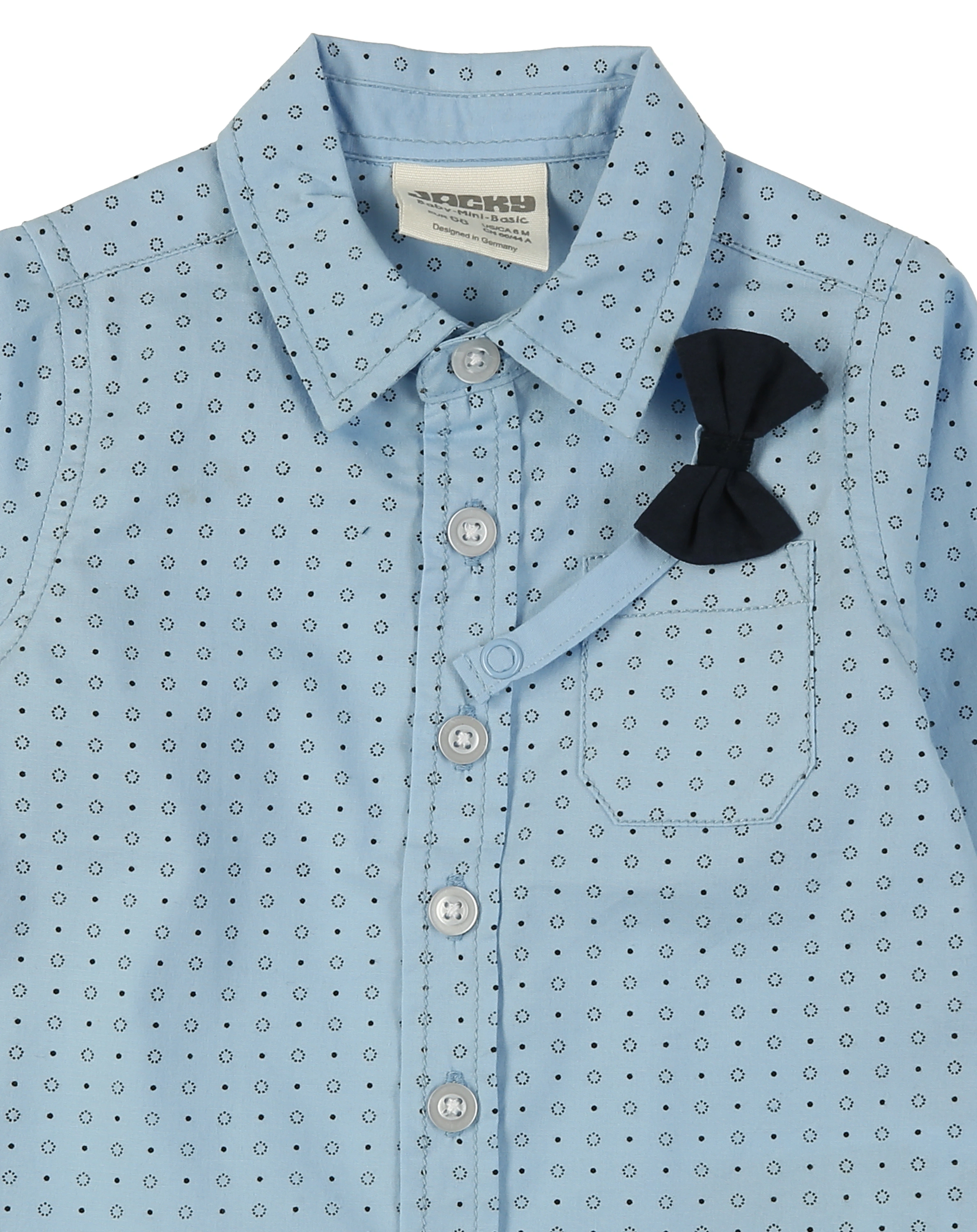 Langarm-Hemd CLASSIC AOP mit Fliege in hellblau