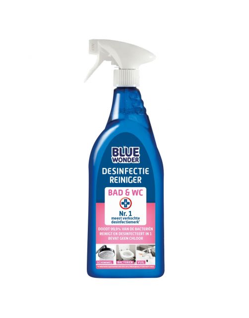 Blue Wonder Desinfectie-Reiniger Bad & Wc Spray - Schoonmaakmiddelen - 750 ml