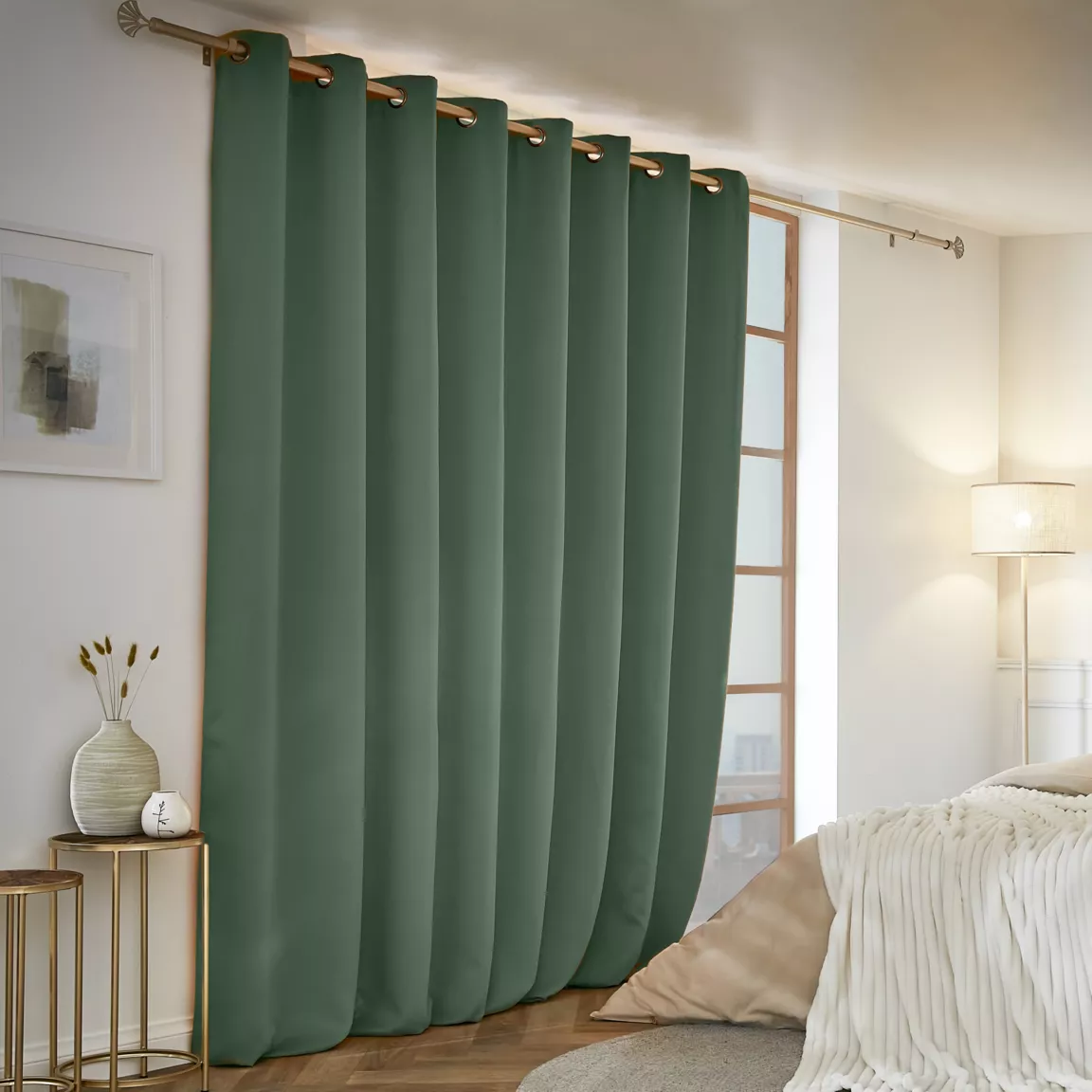 Rideau obscurcissant thermique (280 x 260 cm) Calore Vert romarin