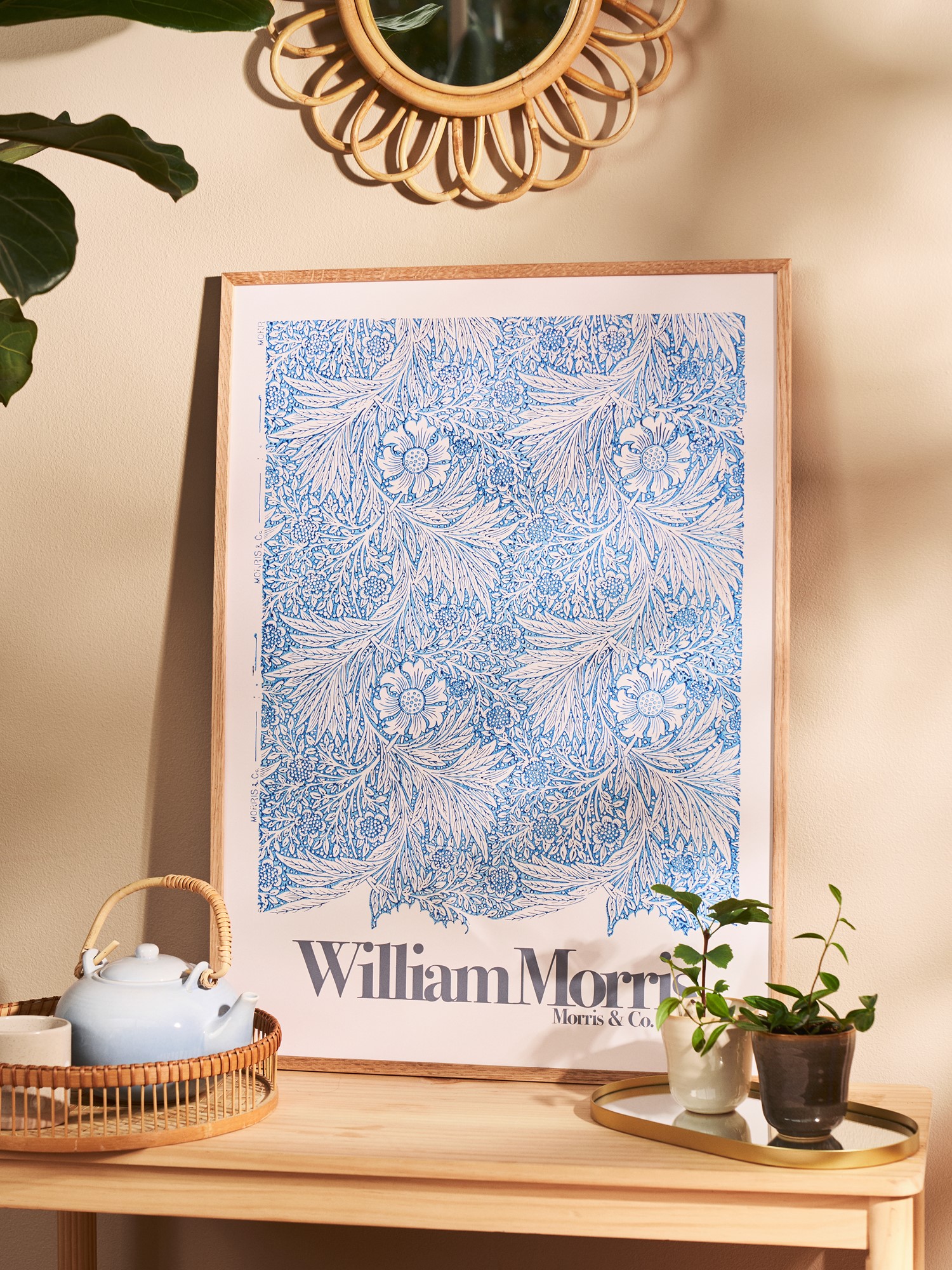 Plakat Marigold 50 x 70 | William Morris. | Milky Blue | Poster and Frame