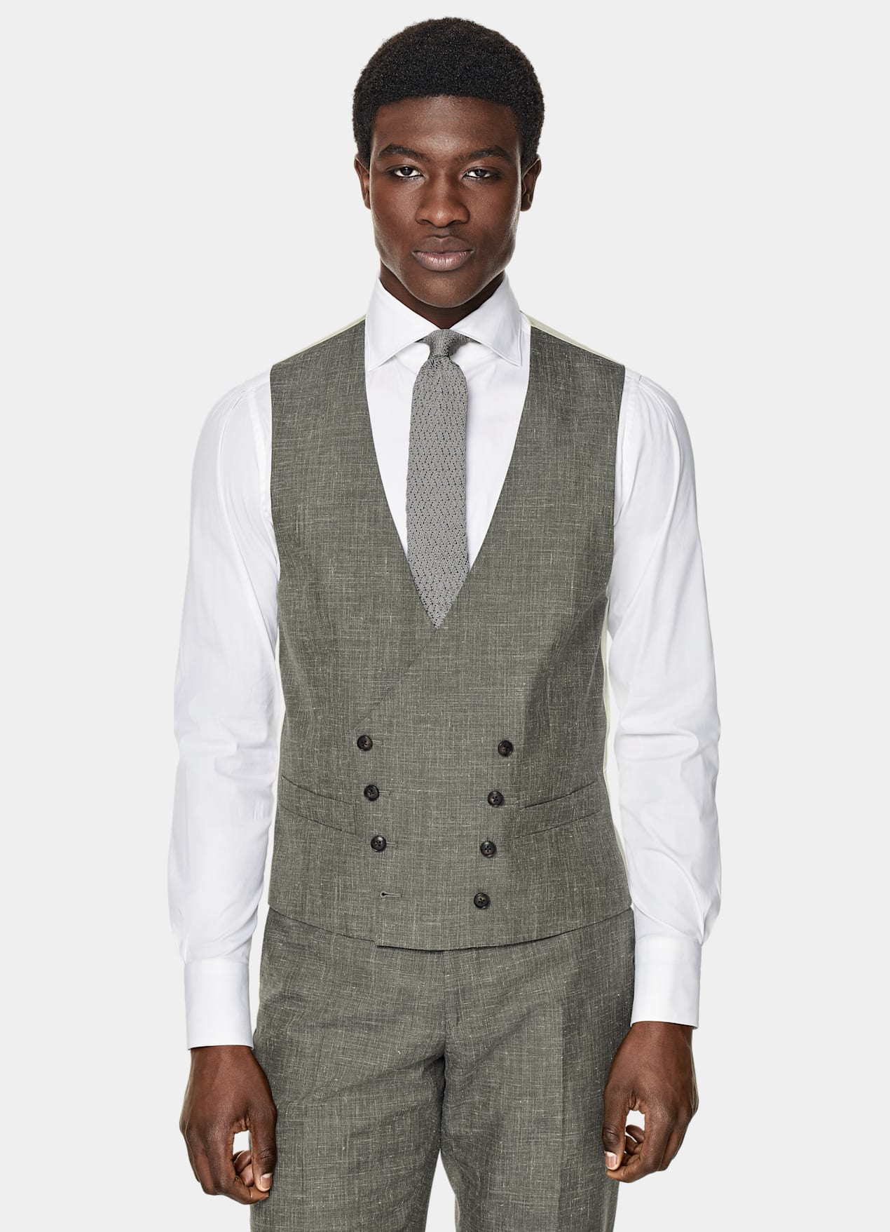 Gilet de costume vert moyen