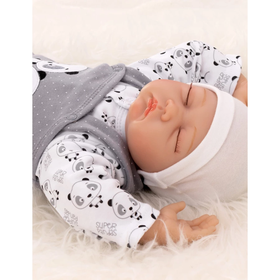 Baby Sweets 2tlg Set Strampler + Shirt Lieblingsstücke Panda weiß grau