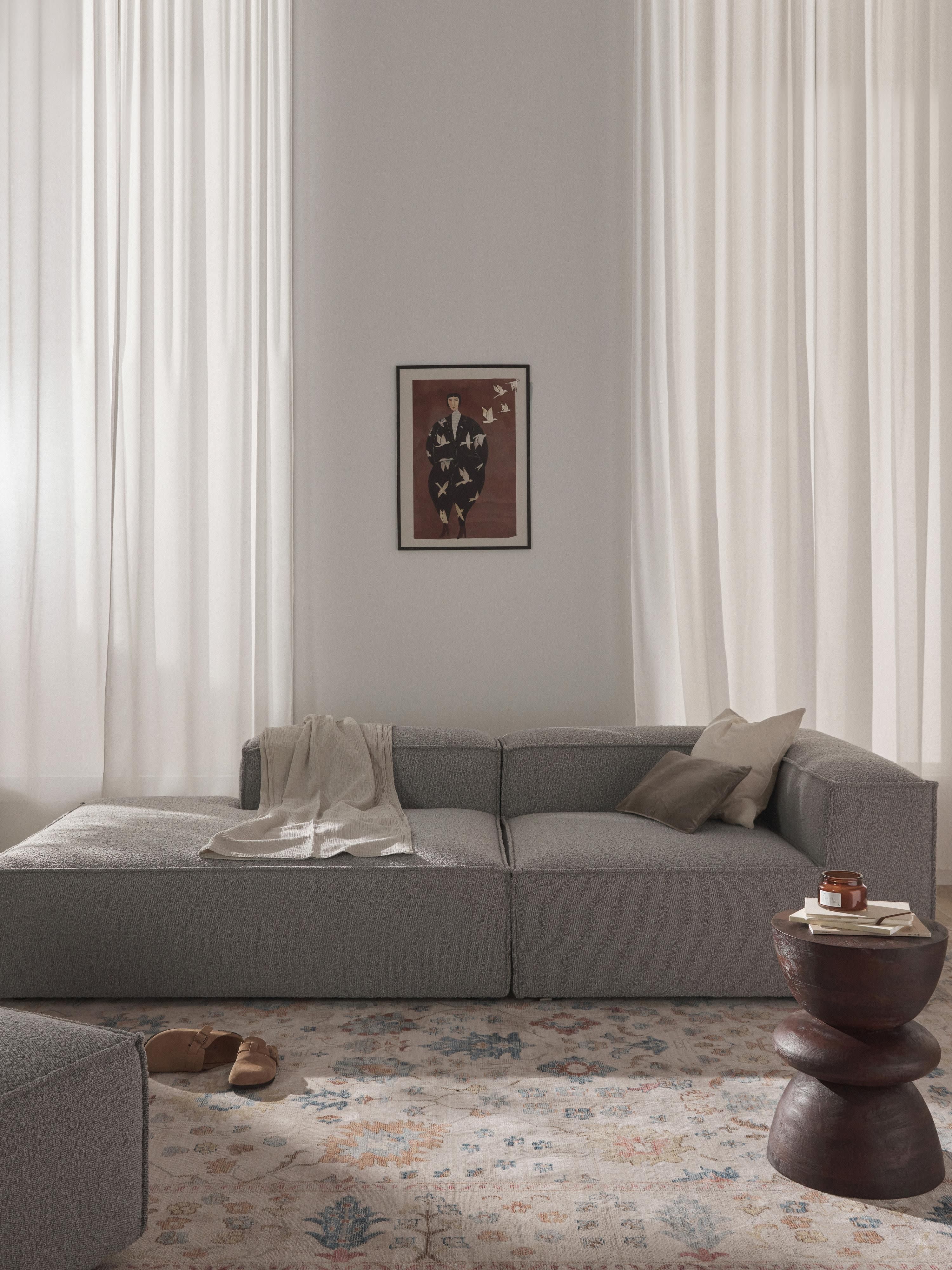 Modulaire chaise longue Lennon van bouclé