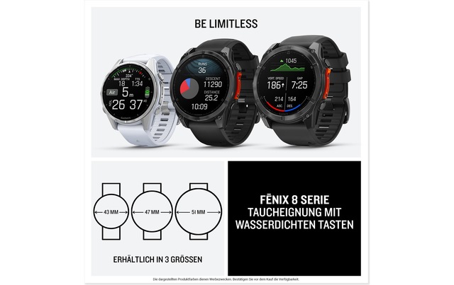 Garmin Smartwatch »Fenix 8 AMOLED, 43 mm«(/ 1,3 ″)