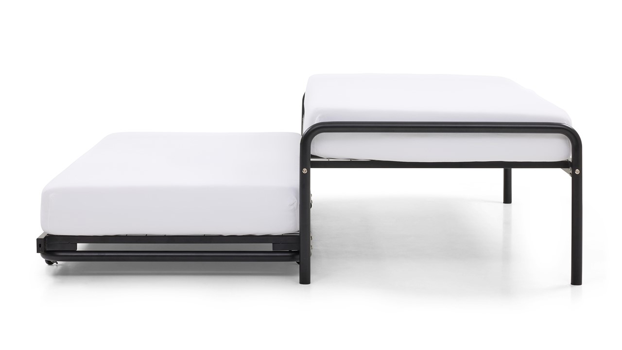 Bed met onderschuifbed Doppia zwart