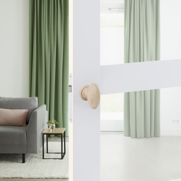 Karwei deurkruk set Lilleham rond rozet hout