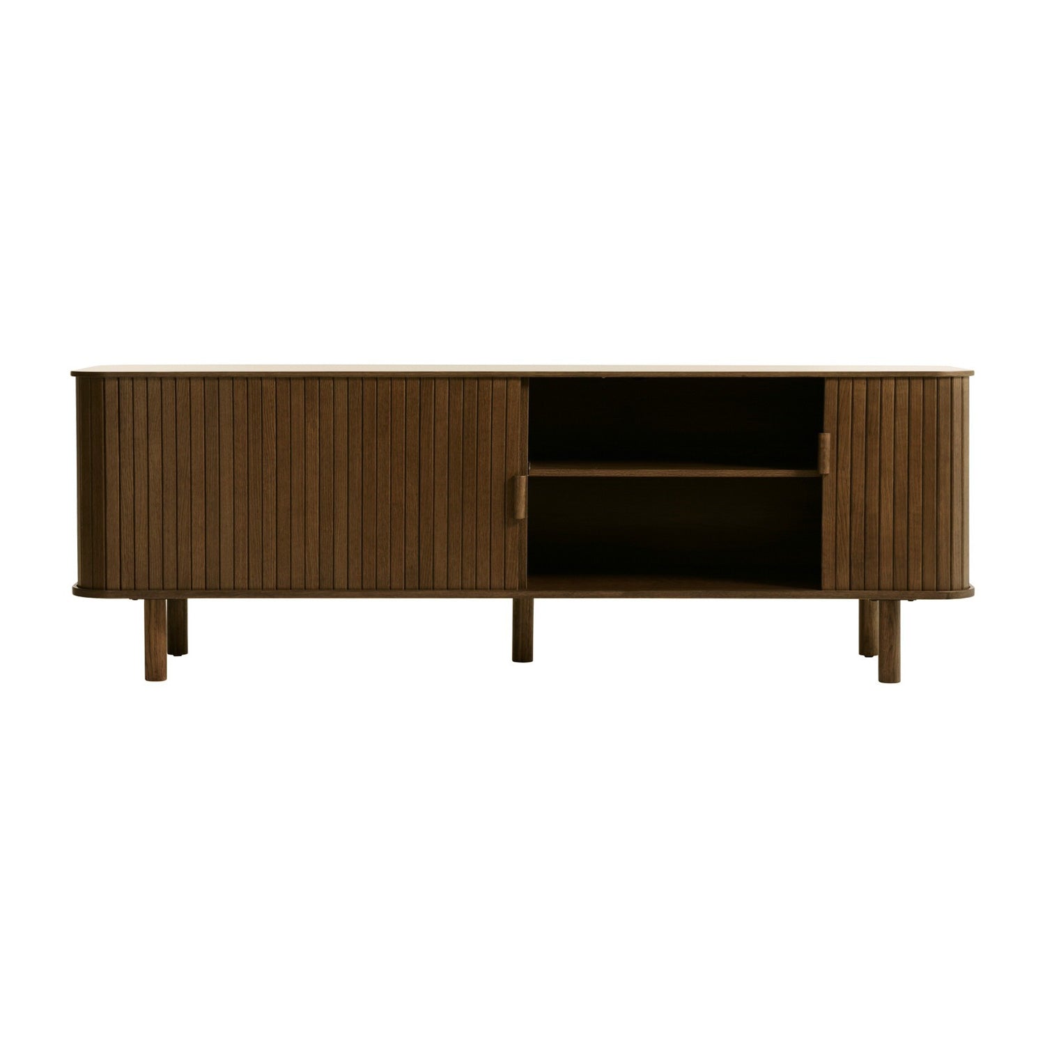 by fonQ Splinted Tv-meubel - Smoked Eiken