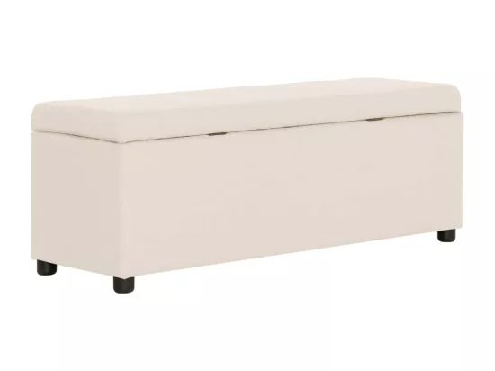 Banc avec compartiment de rangement 116 cm Crème Polyester