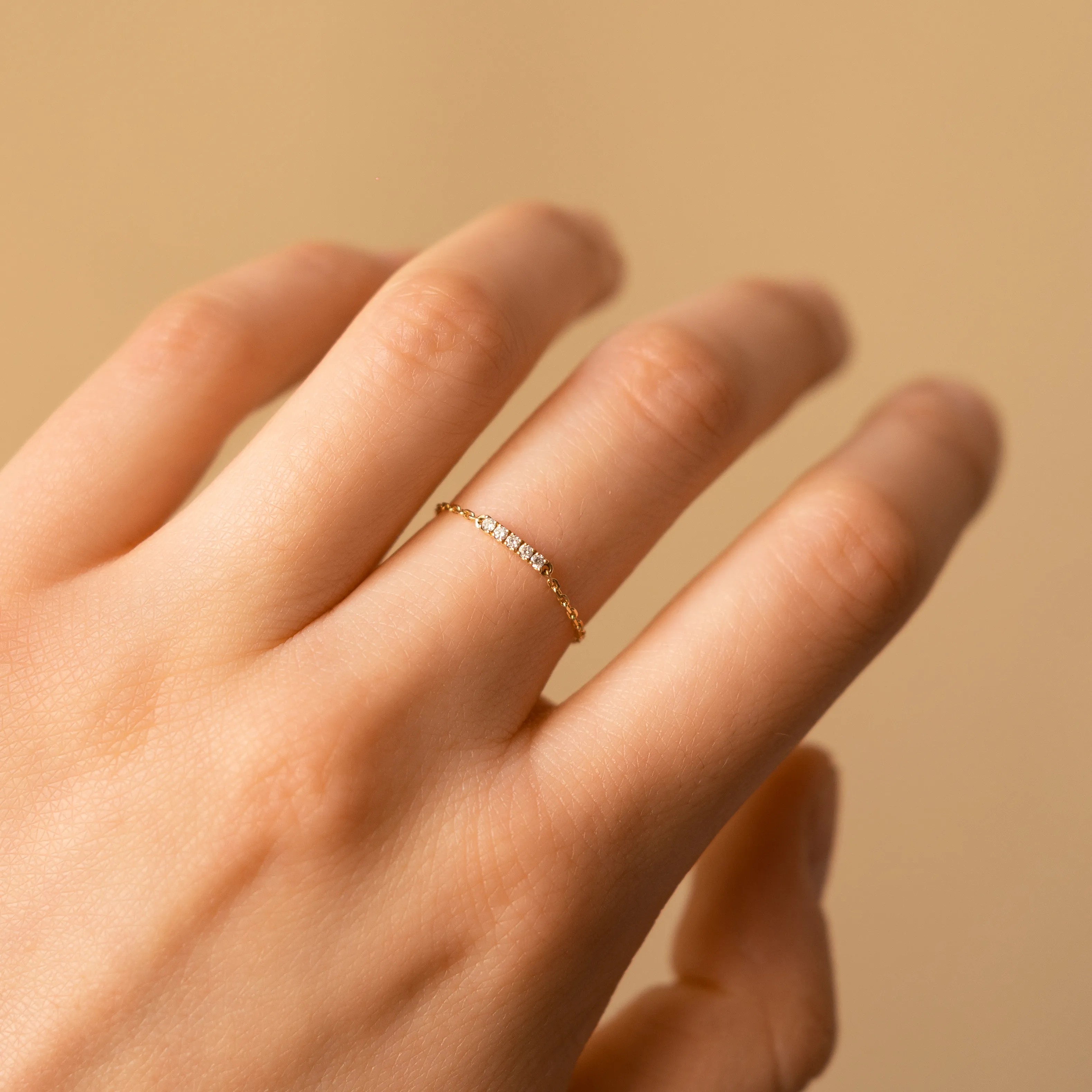 Bague Iris chaîne diamants blancs Douze Paris