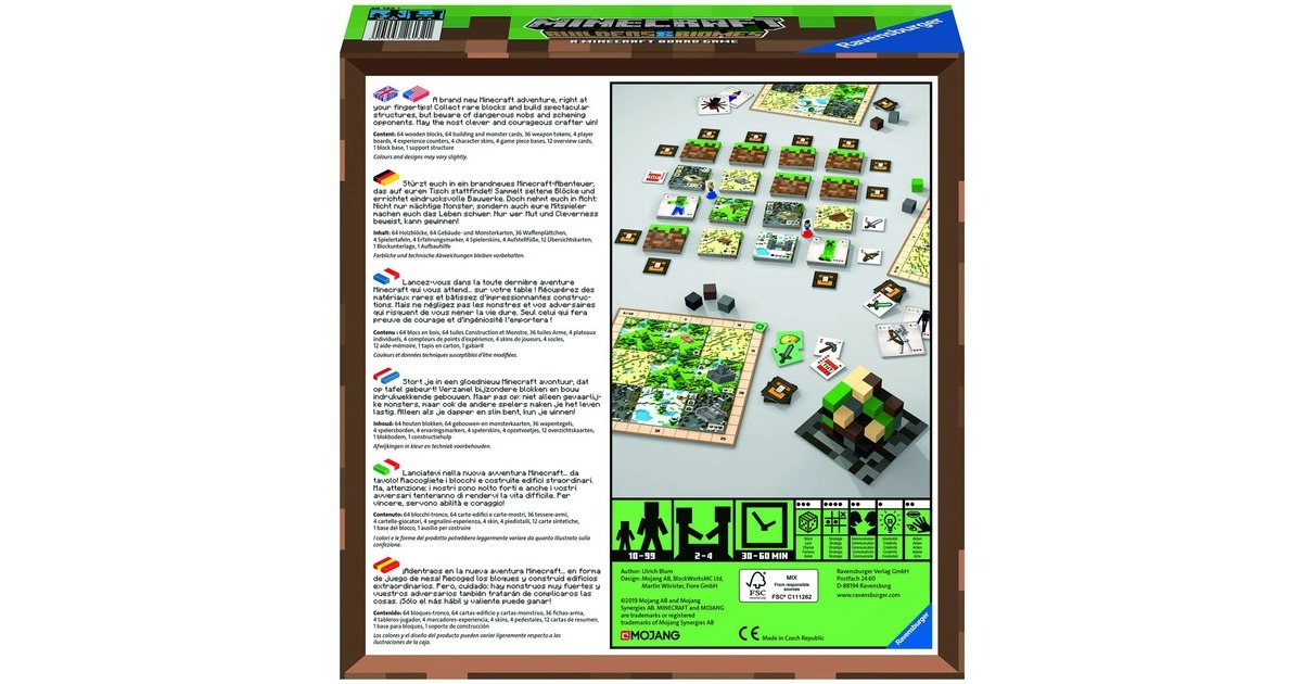 RavensburgerMinecraft Builders & Biomes Bordspel  (Meertalig, 2 - 4 spelers, 30 - 60 minuten, Vanaf 10 jaar)