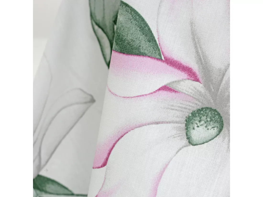 Taie de traversin 140x43 cm percale coton MAGNOLIA vert sauge