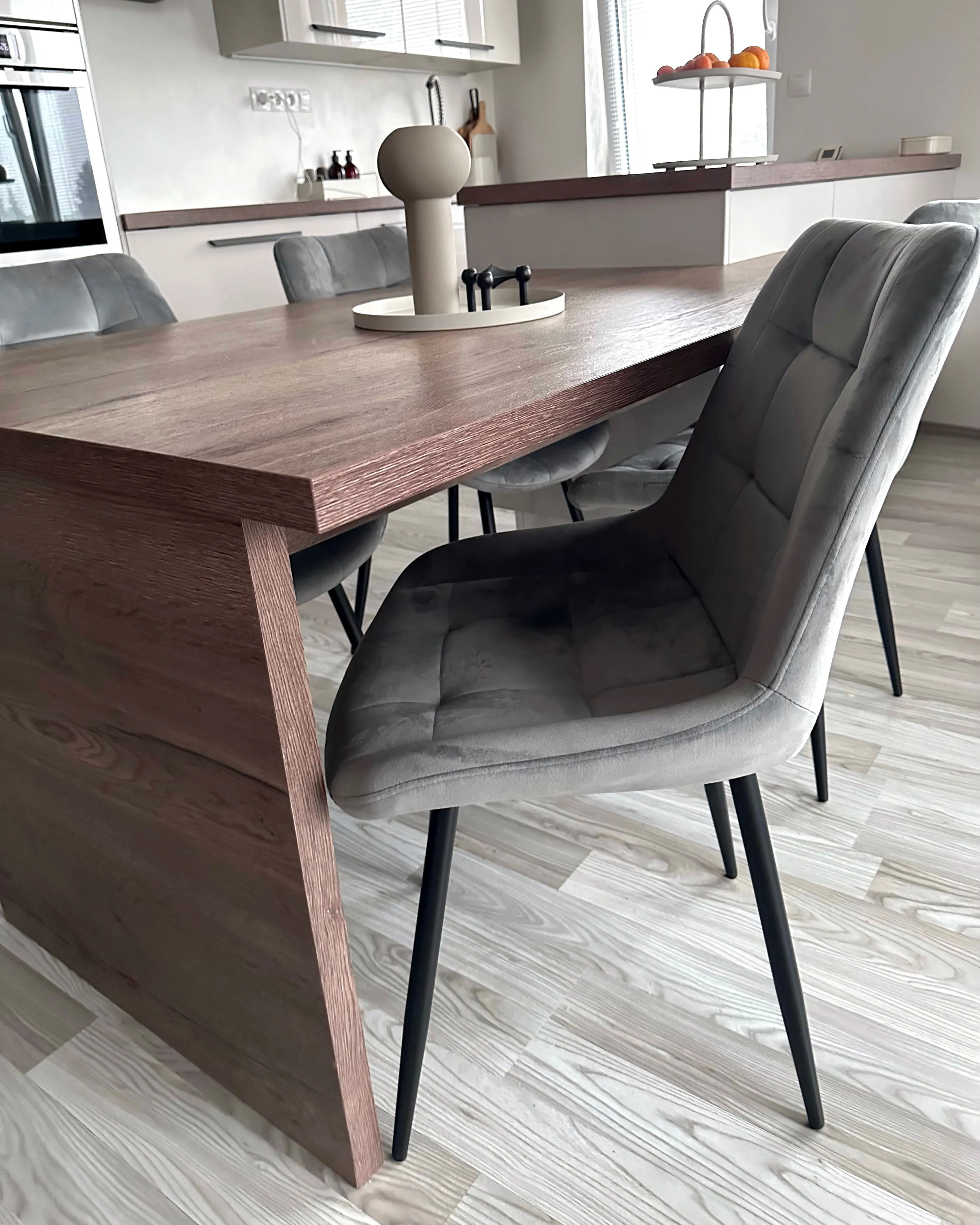 Set van 2 eetkamerstoelen MELROSE Fluweel Lichtgrijs