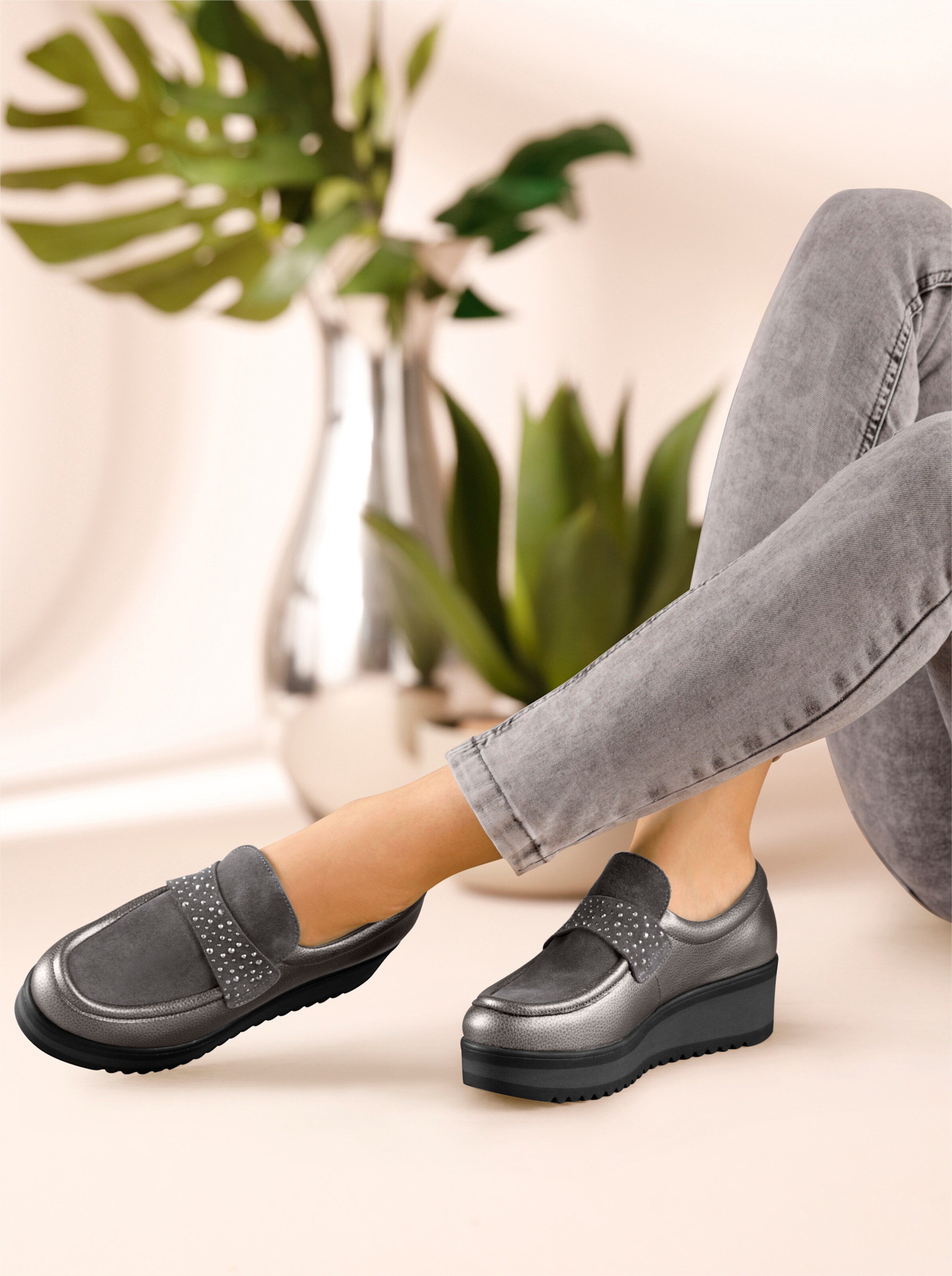 heine Slipper in grau
