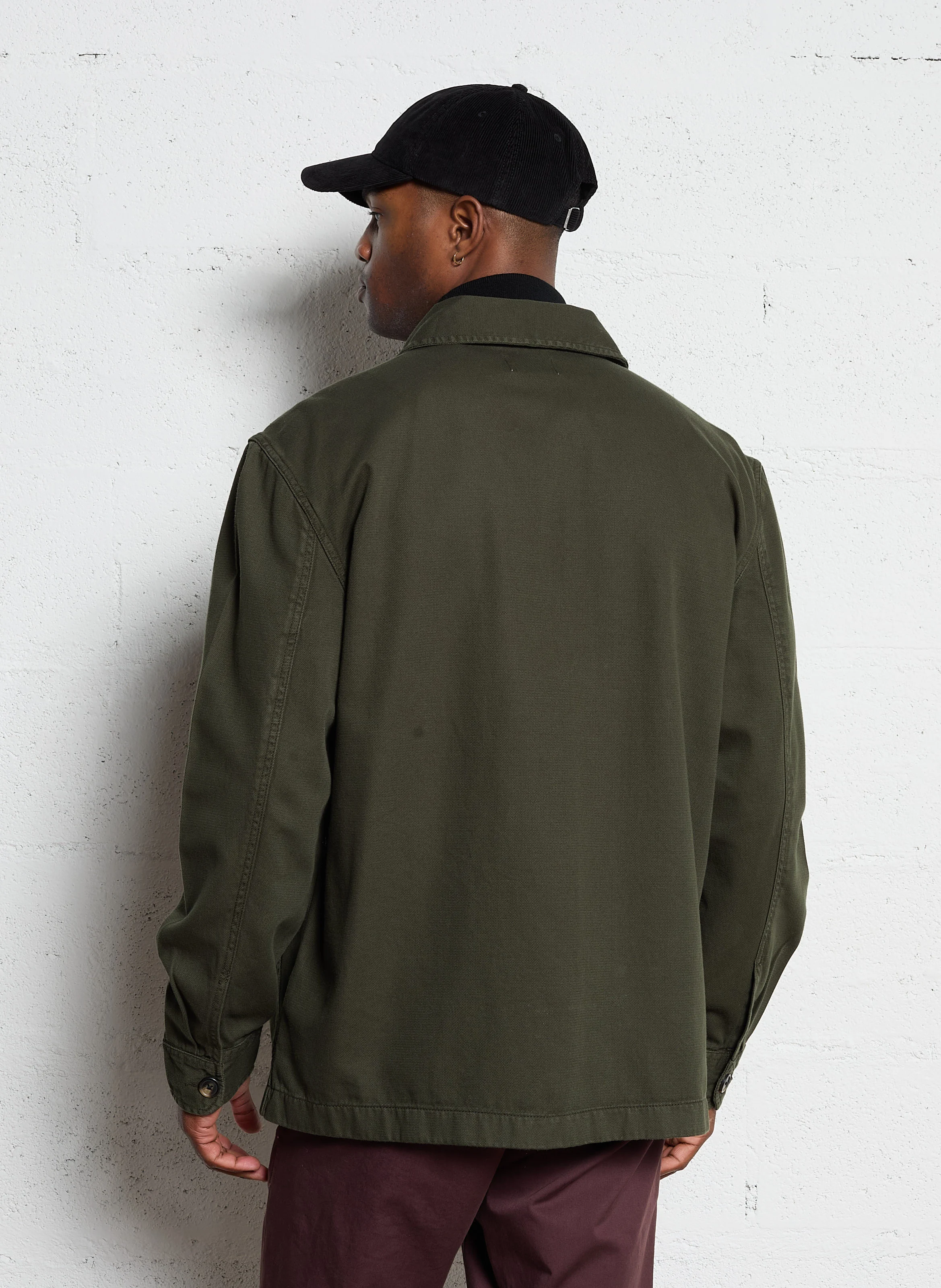 Surchemise droite col classique en coton | Vert