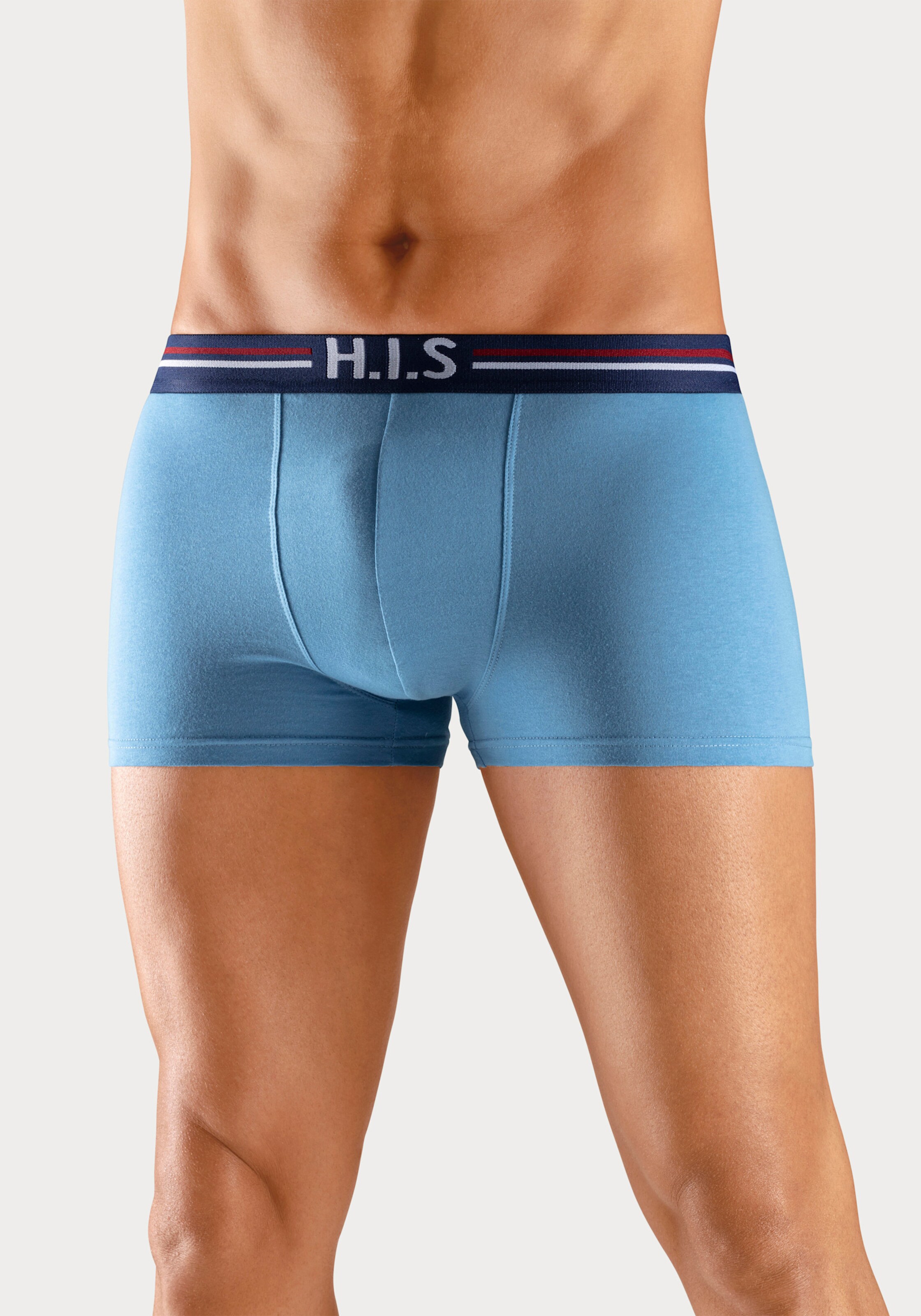 H.I.S Boxer in navy, blau, hellblau, schwarz, weiß